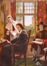 John Milton dyktujący „Samson Agonistes” z „Old England